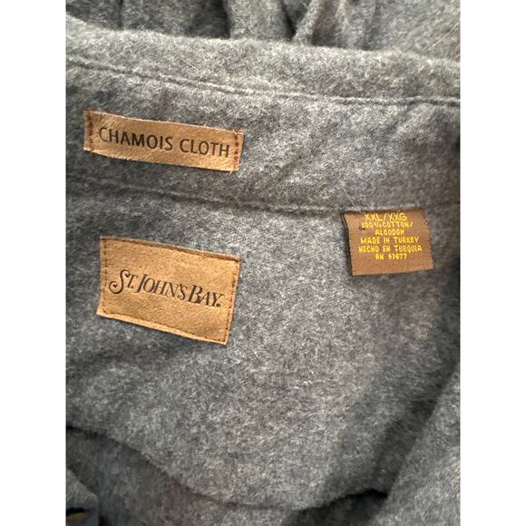 Mens Shacket Jacket Button Up Gray Chamois Cloth Long Sleeve Button Down 2XL - Picture 6 of 6